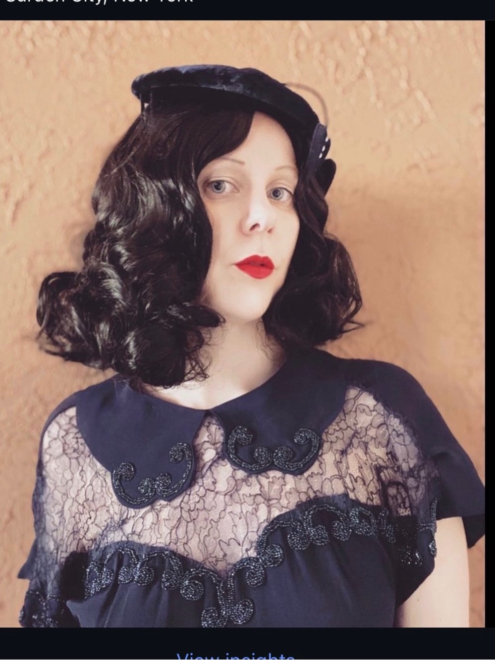 VTG 1940’s 40’s Cold Rayon Navy Blue Sequin Sequined Lace Blouse Shirt Top
